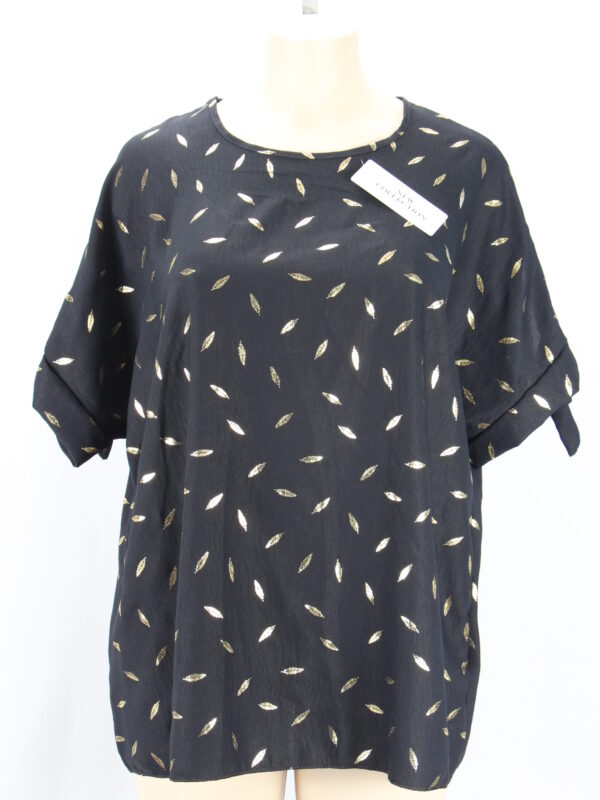 tee-shirt femme noir ample à motif