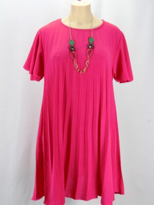 robe plissée permanent rose