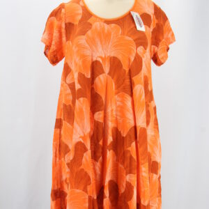 robe de femme orange a motif